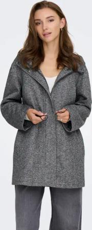 ONLY Kurzmantel "ONLSEDONA LIGHT HOOD COAT OTW CC" verdeckter Reißverschluss, Kapuze, tailliert