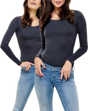 ONLY Langarmshirt Basic Shirt im 2er-Set in Unifarben