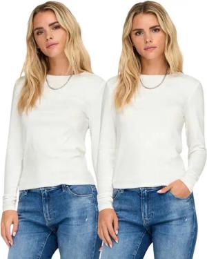 ONLY Langarmshirt (Spar Set, 2er-Pack) schlichtes Basic Shirt in Unifarben