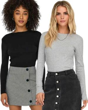 ONLY Langarmshirt (Spar Set, 2er-Pack) schlichtes Basic Shirt in Unifarben