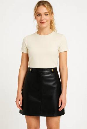 ONLY Lederimitatrock ONLISABEL HW FAUX LEATHER SKIRT PNT