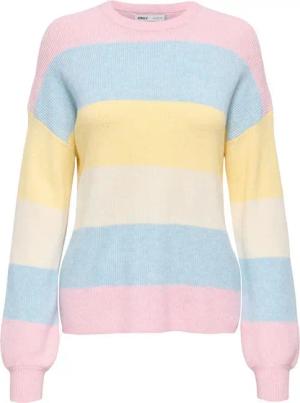ONLY Longpullover Gerippt Strickpullover mit Tiefen Schulter und Weite Ärmeln ONLATIA L/S STRIPE PULLOVER KNT NOOS