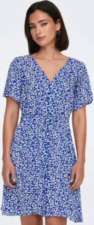ONLY Minikleid "ONLEVIDA S/S SHORT DRESS WVN NOOS" Viskose, regular fit, V-Ausschnitt