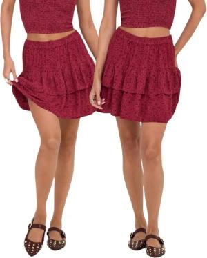 ONLY Minirock (Set, 2er-Pack) Allover Print mit Elastikbund