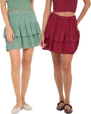 ONLY Minirock (Set, 2er-Pack) Allover Print mit Elastikbund