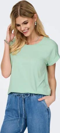 ONLY "ONLMOSTER – Kurzarmshirt mit Aufschlag und klassischem Look" unifarben, casual, regular fit, Viskosemischung, Rundhals