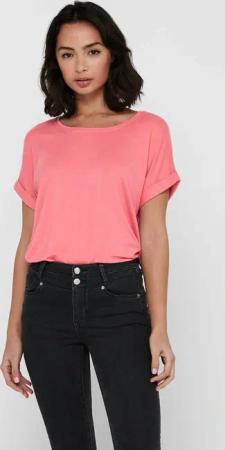 ONLY "ONLMOSTER – Kurzarmshirt mit Aufschlag und klassischem Look" unifarben, casual, regular fit, Viskosemischung, Rundhals