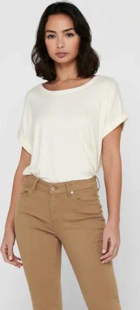 ONLY "ONLMOSTER – Kurzarmshirt mit Aufschlag und klassischem Look" unifarben, casual, regular fit, Viskosemischung, Rundhals