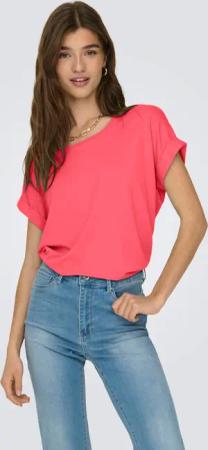 ONLY "ONLMOSTER – Kurzarmshirt mit Aufschlag und klassischem Look" unifarben, casual, regular fit, Viskosemischung, Rundhals