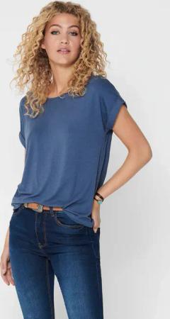 ONLY "ONLMOSTER – Kurzarmshirt mit Aufschlag und klassischem Look" unifarben, casual, regular fit, Viskosemischung, Rundhals