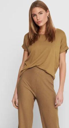 ONLY "ONLMOSTER – Kurzarmshirt mit Aufschlag und klassischem Look" unifarben, casual, regular fit, Viskosemischung, Rundhals