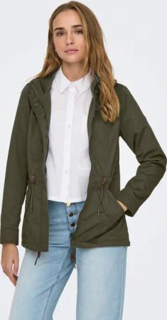 ONLY Parka "ONLLORCA LIFE CANVAS PARKA CC OTW" mit Kapuze mit Kordelzug in der Taille