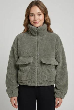 ONLY Plüschjacke "ONLANNA CONTACT LIFE SOL JACKET CC OTW" mit aufgesetzten Taschen, weiche Plüschqualität