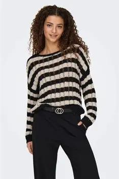 Only  Pullover 15339536 CAPRI LS O-NECK-BLACK/PUMICE STONE