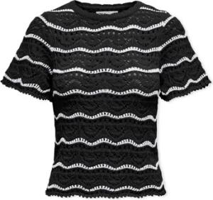 Only  Pullover Anna Sofia Life Knit - Black/Cloud Dancer