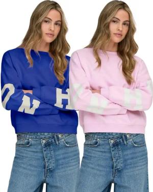 ONLY Rundhalspullover (2er-Pack) Stylischer Loose Fit Pullover mit trendigem Aufdruck