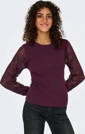 ONLY Rundhalspullover "ONLPERRY LIFE LS MIX O-NECK KNT"