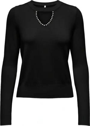 ONLY Rundhalspullover "ONLVENICE LIFE LS PEEKABOO BLING CC KNT"