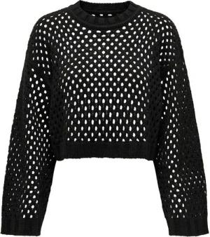 ONLY Shirttop Rundhals Langarm tiefe Schultern ONLSMILLA SHORT PULLOVER L/S KNT NOOS