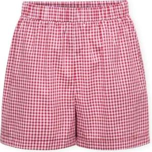 Only  Shorts Maye Check Shorts - Salsa/White