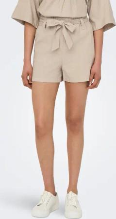 ONLY Shorts "ONLCARO HW LINEN BL BELT SHORTS CC PNT" mit Leinen