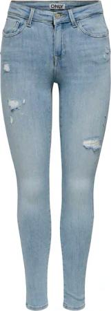 ONLY Skinny-fit-Jeans "ONLPOWER MID DEST SKINNY DNM" mit Destroyed Details