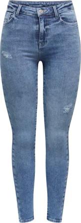 ONLY Skinny-fit-Jeans "ONLPOWER MID WASIST PUSH UP AZ" mit Destroyed-Details