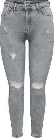 ONLY Skinny-fit-Jeans ONLPOWER MW PUSH UP ANK DES DNM AZ mit Destroyed-Details