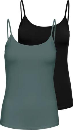 ONLY Spaghettitop "ONLLOVE – Spaghettitops im Doppelpack mit elastischem Tragekomfort" Packung, 2 Stk. Baumwollmischung, regular fit