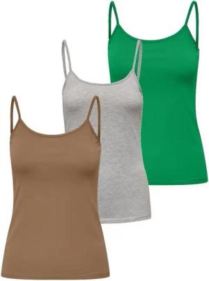 ONLY Spaghettitop Only Damen 3er-Pack Basic Spaghetti-Träger Top