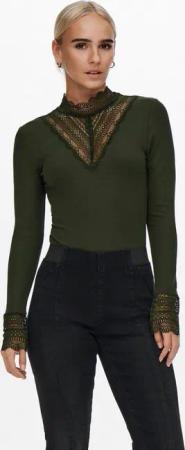 ONLY Spitzenshirt ONLTILDE L/S HIGH NECK LACE TOP JRS