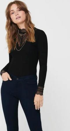 ONLY Spitzenshirt ONLTILDE L/S HIGH NECK LACE TOP JRS