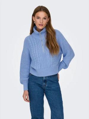 ONLY Stehkragenpullover ONLDORITTA LS CABLE ZIP HIG NECK KNT