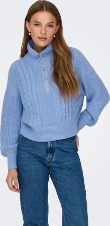 ONLY Stehkragenpullover "ONLDORITTA LS CABLE ZIP HIG NECK KNT"