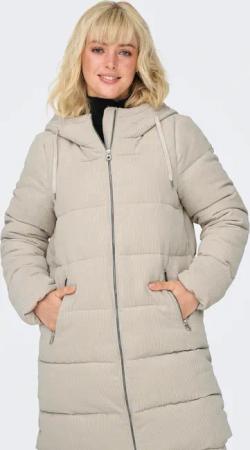ONLY Steppjacke "ONLDOLLY LONG CORDUROY PUFFER OTW" mit Kapuze aus feinem Cordmaterial