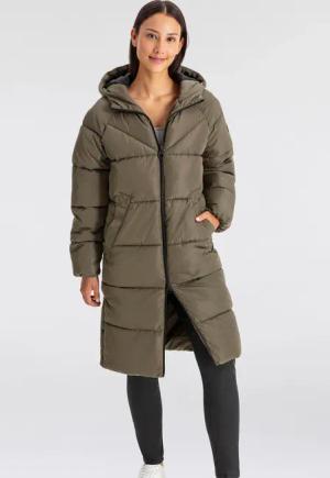 ONLY Steppmantel "ONLAMAND – Langer Puffercoat mit 2-Wege-Reißverschluss" lässig geschnitten, modisch, Steppware, Materialmix, hochschließend