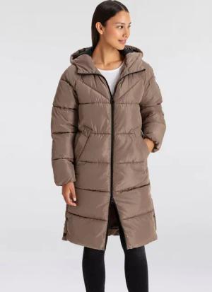 ONLY Steppmantel ONLAMAND – Langer Puffercoat mit 2-Wege-Reißverschluss lässig geschnitten, modisch, Steppware, Materialmix, hochschließend