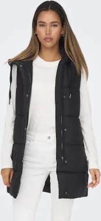 ONLY Steppweste "ONLASTA – Lange Steppweste mit Kapuze für kalte Tage" regular fit, modisch, Web, Polyester, Kapuze