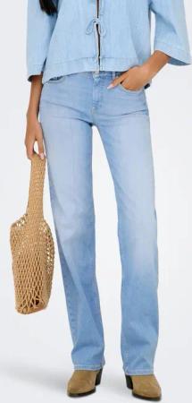 ONLY Straight-Jeans "ONLBLUSH MID STRAIGHT DNM REA828 NOOS" mittlere Leibhöhe, gerade Beinform, helle Waschung
