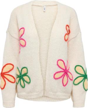 ONLY Strickjacke "ONLMARNIA LIFE LS FLOW OPEN CARD CS KNT" mit 3D-Stickerei