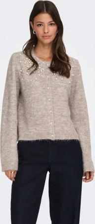 ONLY Strickjacke "ONLMIGGIE LS O-NECK PEARL CARDIGA EX KNT" Materialmix, regular fit