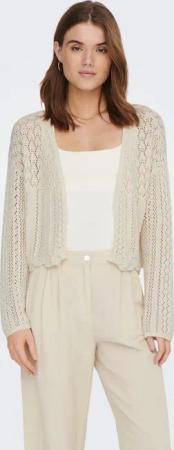 ONLY Strickjacke ONLNOLA – Gewellter Saum und V-Ausschnitt für femininen Look regular fit, Strick, Baumwollmischung, V-Ausschnitt, unifarben