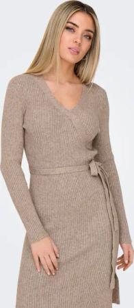 ONLY Strickkleid "ONLVENLO L/S RIB WRAP DRESS RP KNT"