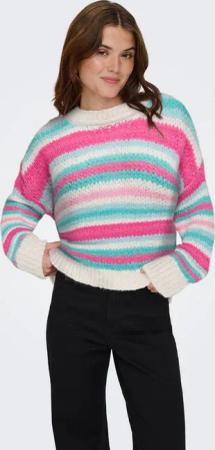 ONLY Strickpullover ONLALYSSA LIFE LS STRIPE O-NECK CC KNT