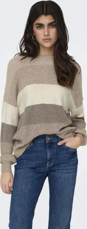 ONLY Strickpullover ONLATIA L/S STRIPE PULLOVER KNT NOOS mit Colorblock Design