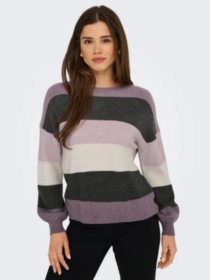 ONLY Strickpullover ONLATIA L/S STRIPE PULLOVER KNT NOOS Viskosemischung, regular fit