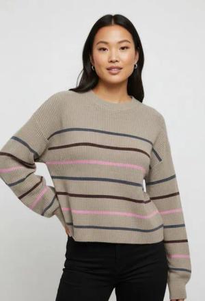 ONLY Strickpullover ONLIBI LS STRIPE O-NECK CC KNT