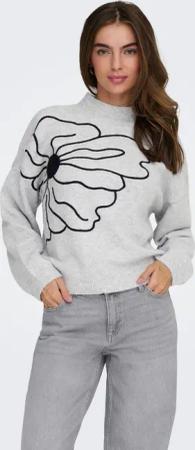 ONLY Strickpullover ONLLOI LS HIGH NECK FLOWER PULL EX KNT