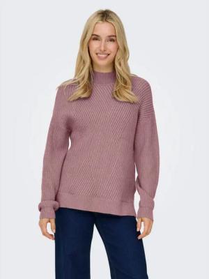 ONLY Strickpullover ONLNELI LS HIGHNECK RIB PULLOVER EX KNT