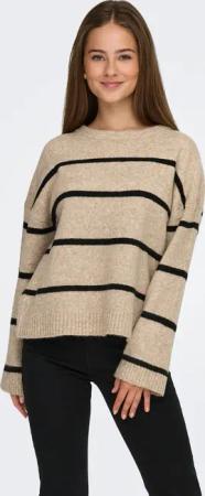 ONLY Strickpullover "ONLOXFORD LIFE LS STRIPE O-NECK KNT"